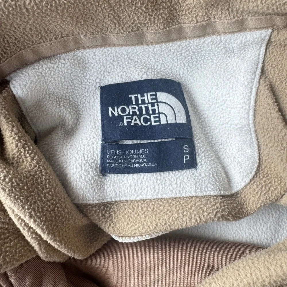 The North Face Men's Quarter Zip Cream Tan Fleece Pullover Size Small